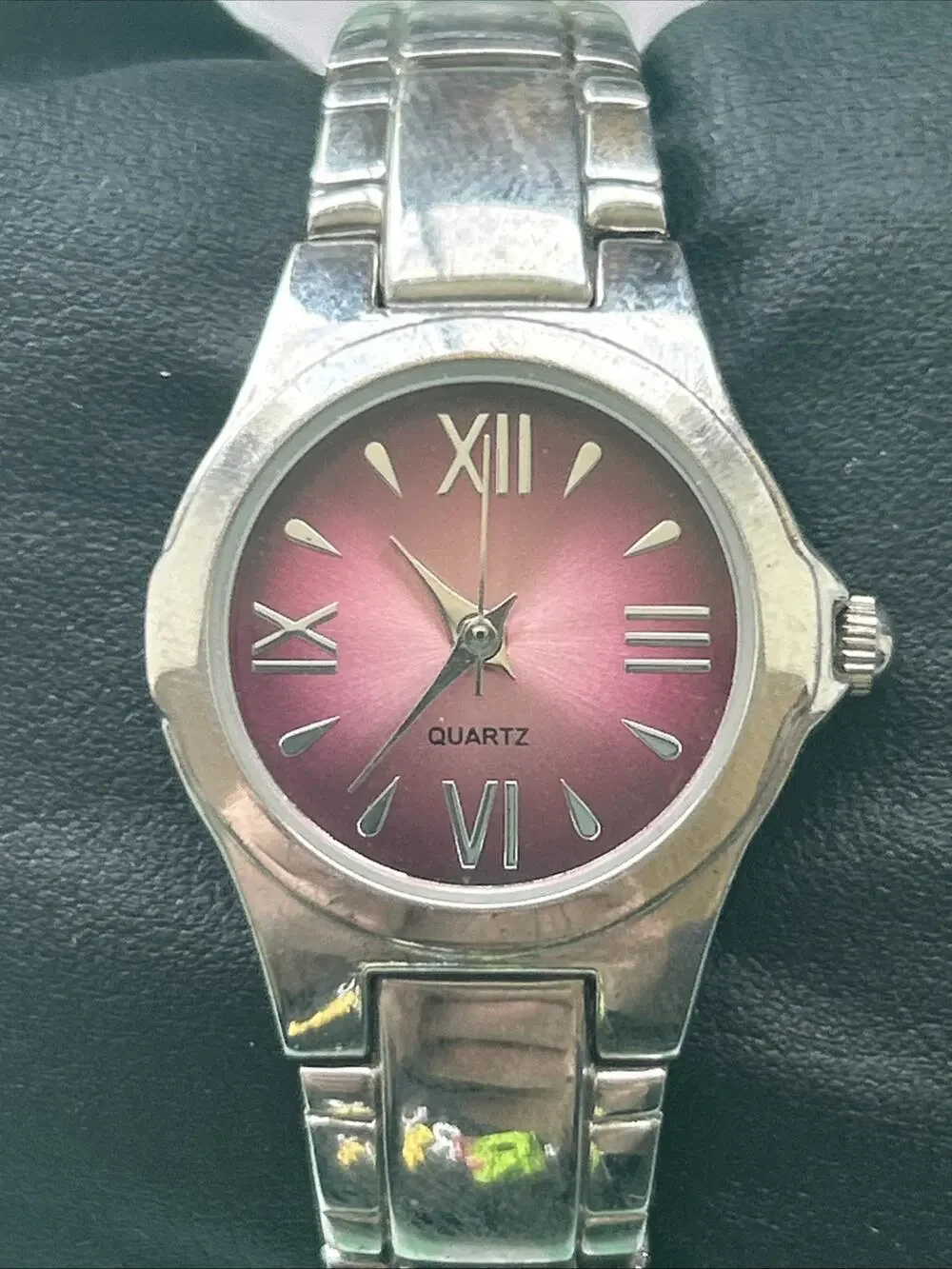 Silver Tone Purple Dial Women’s Quartz Watch